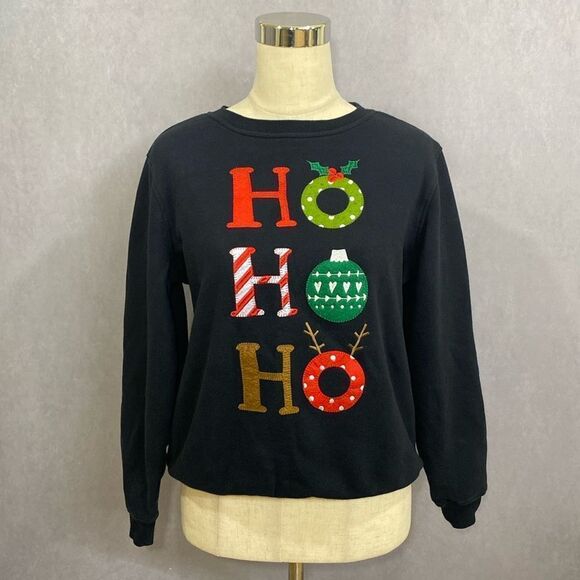 Rebecca Malone Christmas Sweatshirt | Ho Ho Ho  | Size Small - Picture 1 of 6
